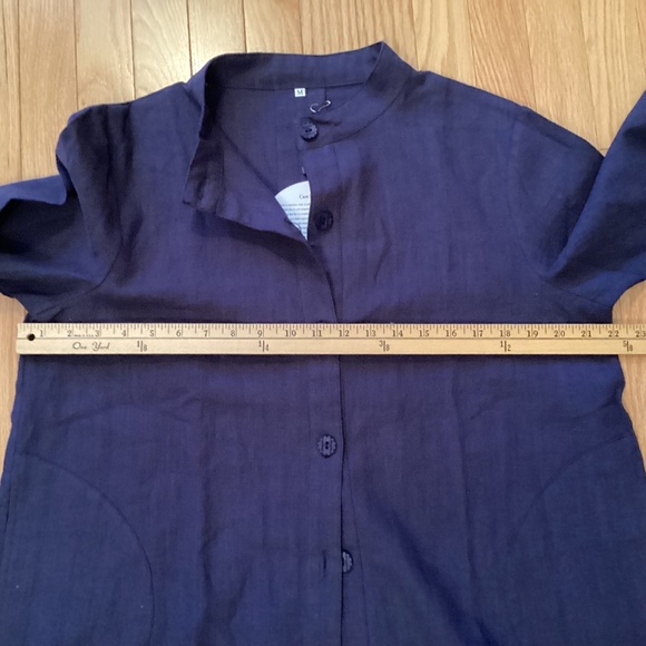 NWT Cotton Linen blend dress / cover up, navy blue, size medium - Picture 6 of 8